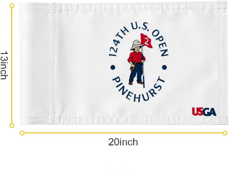 2BUT 2024 US Open Pinehurst Golf Pin Flag Practic Putting Green Golf Flag For Backyard Garden Double-Sewn 600D Nylon Miniature Pin Flag Regulation Tube Flag(white 20"x13") - Image 2